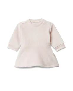 Abito Calvin Klein rosa a maniche lunghe in velluto a costine