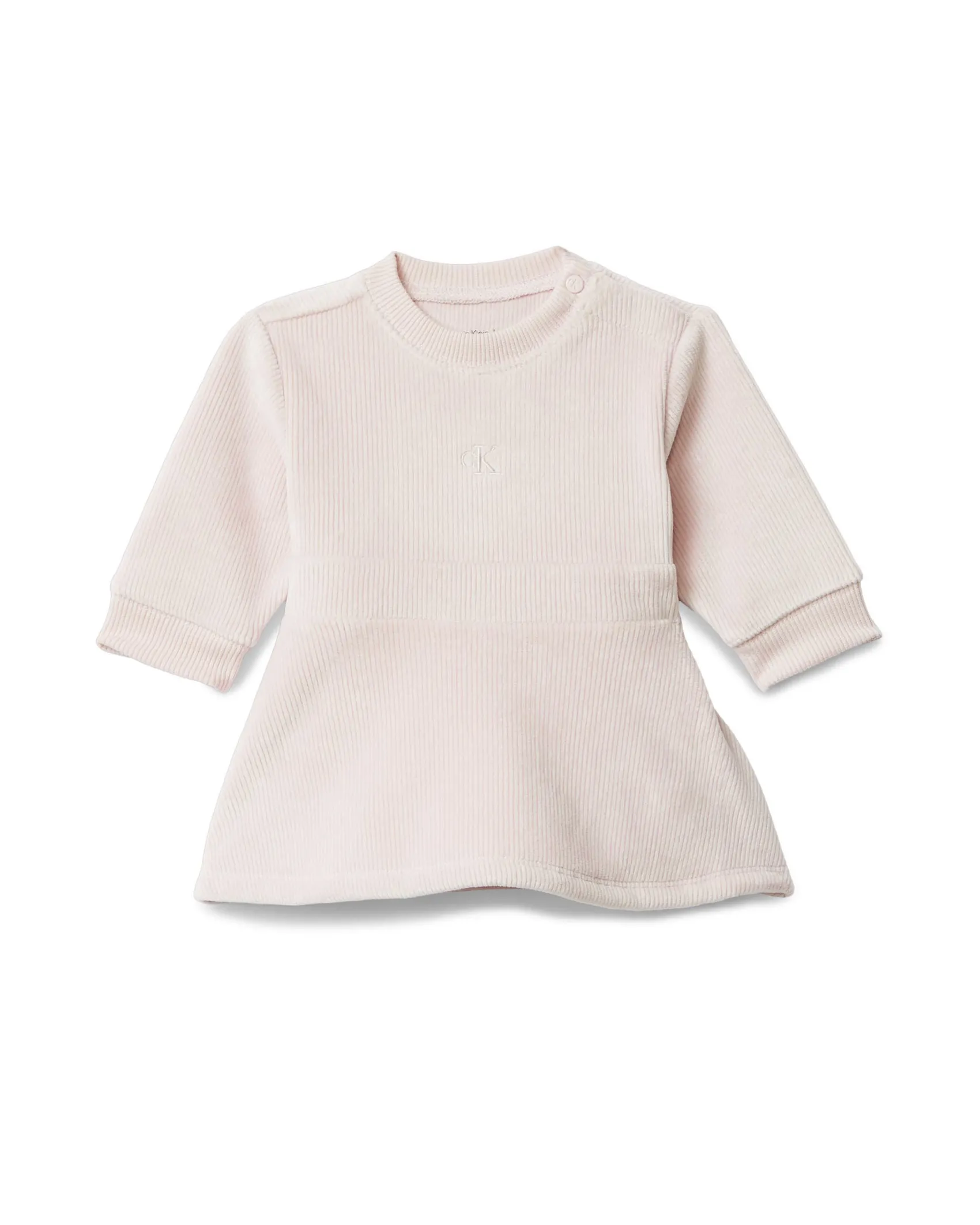 Abito Calvin Klein rosa a maniche lunghe in velluto a costine