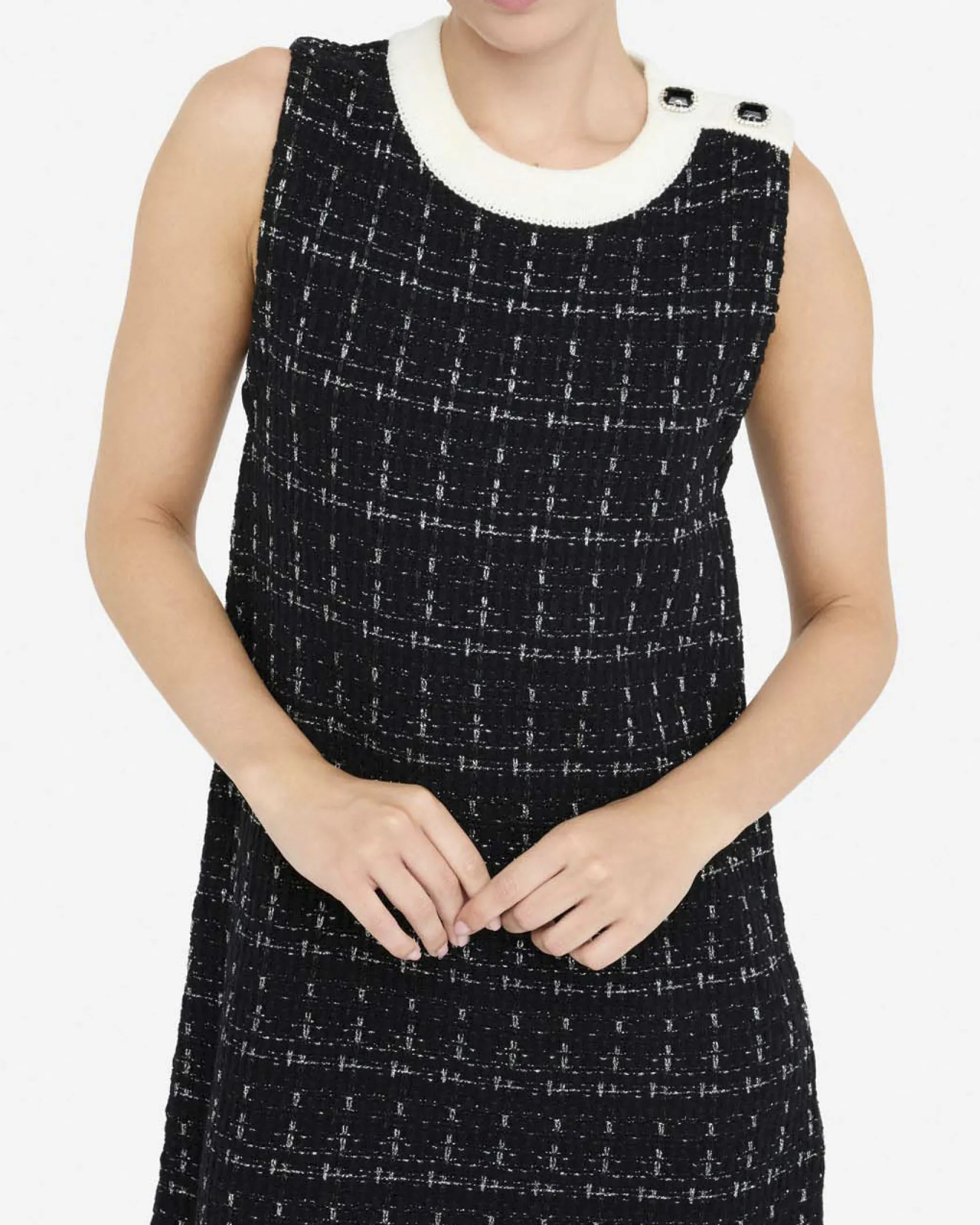 Abito corto Liu Jo Jeans nero in maglia con dettagli lurex