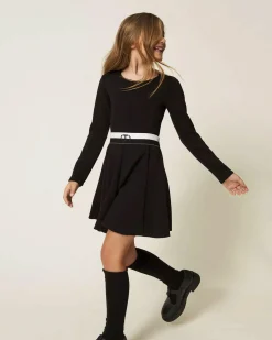 Abito fit and flare Twinset bianco e nero punto milano