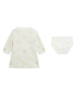 Abito Guess in maglia bianco e oro con culotte