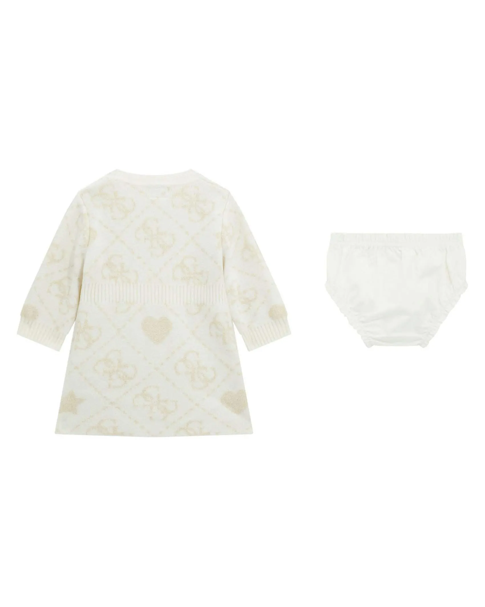 Abito Guess in maglia bianco e oro con culotte