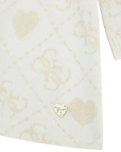 Abito Guess in maglia bianco e oro con culotte