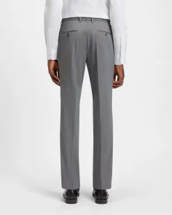 Abito Huge Boss grigio in misto lana stretch con micro motivo