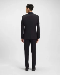 Abito Jeckson Boss blu con gilet in lana stretch con micro motivo soffuso