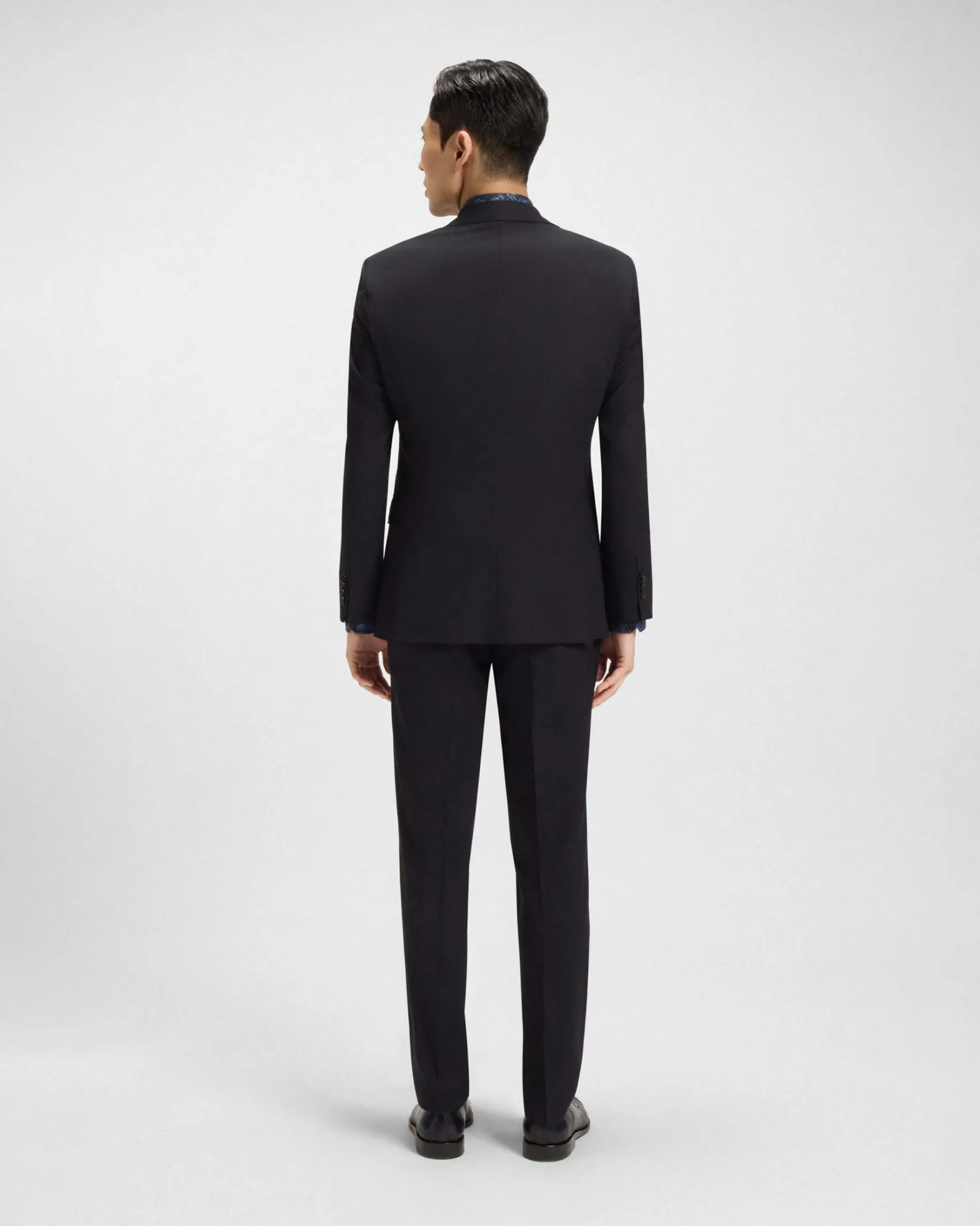 Abito Jeckson Boss blu con gilet in lana stretch con micro motivo soffuso