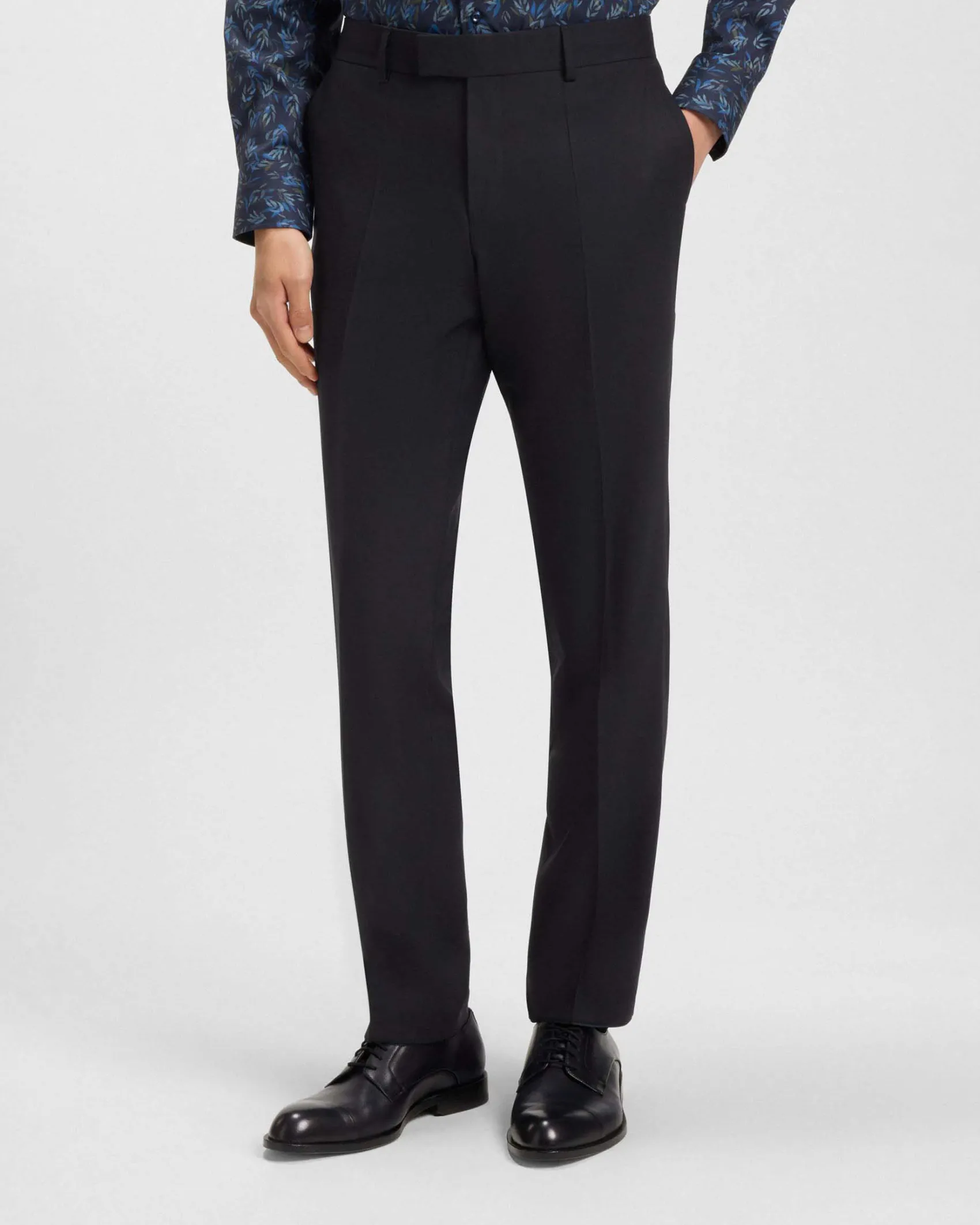 Abito Jeckson Boss blu con gilet in lana stretch con micro motivo soffuso