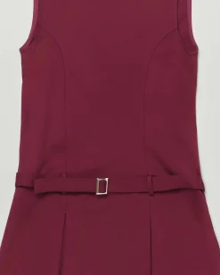 Abito Kocca bordeaux smanicato con cintura in viscosa stretch