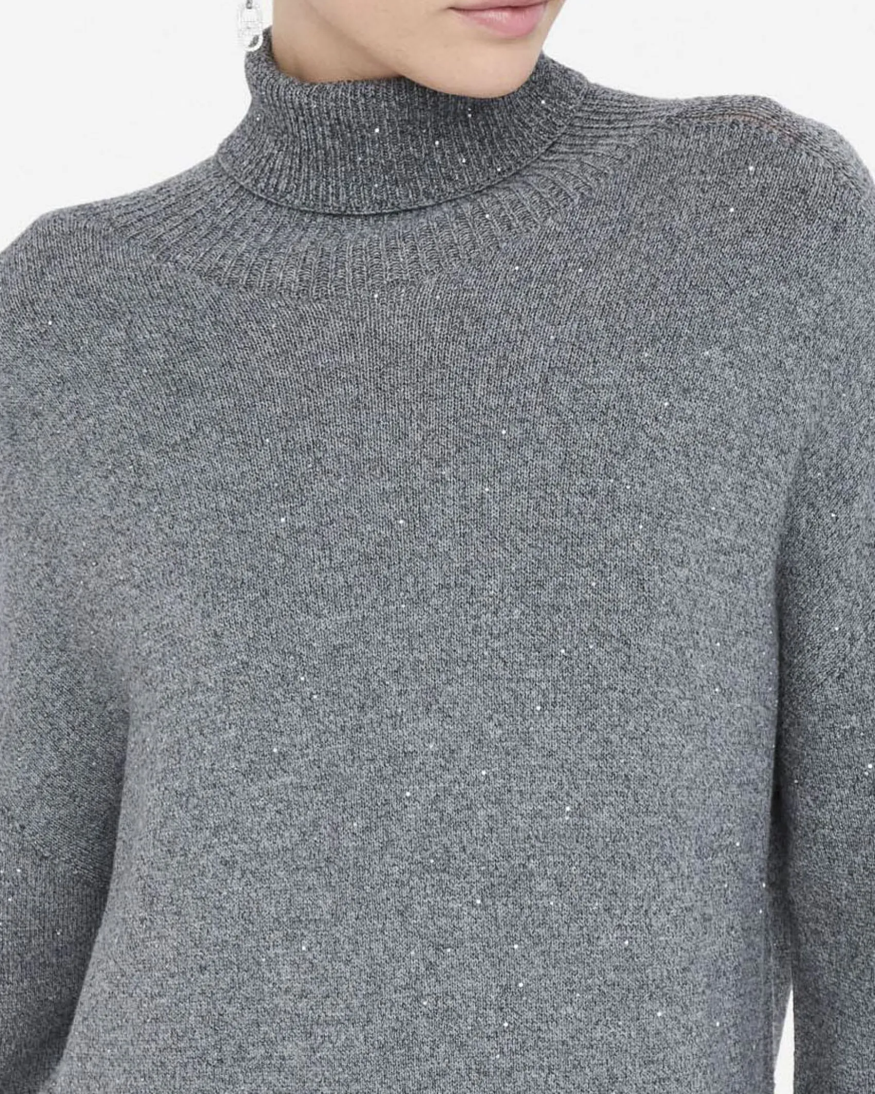 Abito Liu Jo Jeans grigio in maglia con micro paillettes in rilievo