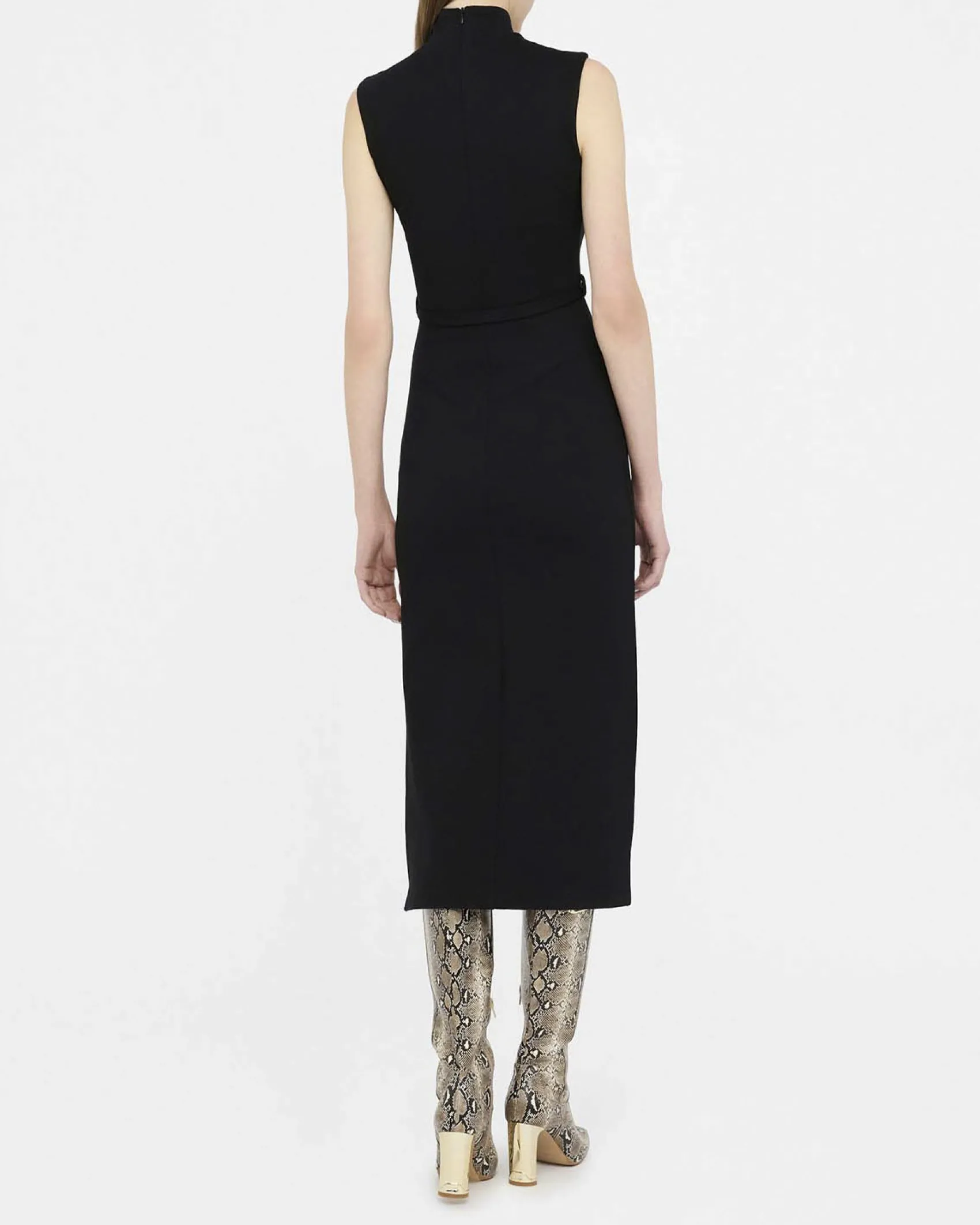 Abito midi Liu Jo Jeans nero in viscosa con cut-out e cintura