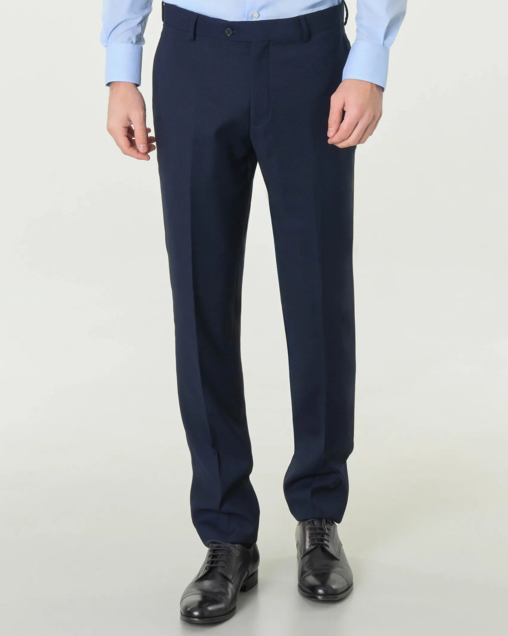 Abito Paul Baker monopetto blu slim-fit in tessuto armaturato a rombetti di misto viscosa stretch
