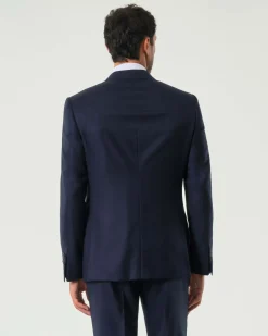 Abito Pellizzari drop7 blu in tela di pura lana Loro Piana Tasmanian super 170'S