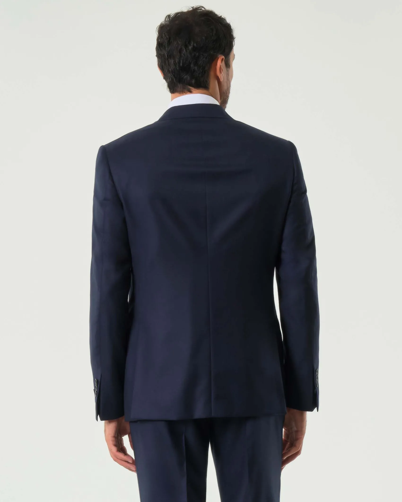 Abito Pellizzari drop7 blu in tela di pura lana Loro Piana Tasmanian super 170'S