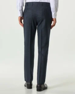 Abito Pellizzari drop6 blu micro pied de poule in tela di lana e seta Vitale Barberis Canonico