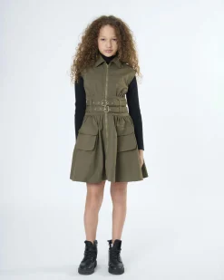 Abito To be Too militare con cinture e tasche smanicato