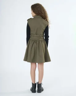 Abito To be Too militare con cinture e tasche smanicato
