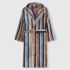 Accappatoio Adam in spugna di cotone a fantasia chevron multicolor