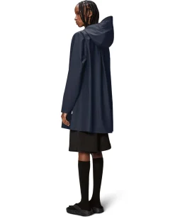 A-line W Jacket blu navy effetto metallizzato con cappuccio