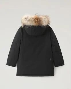 Arctic Parka HC Woolrich nero con cappuccio e pelliccia in procione removibili