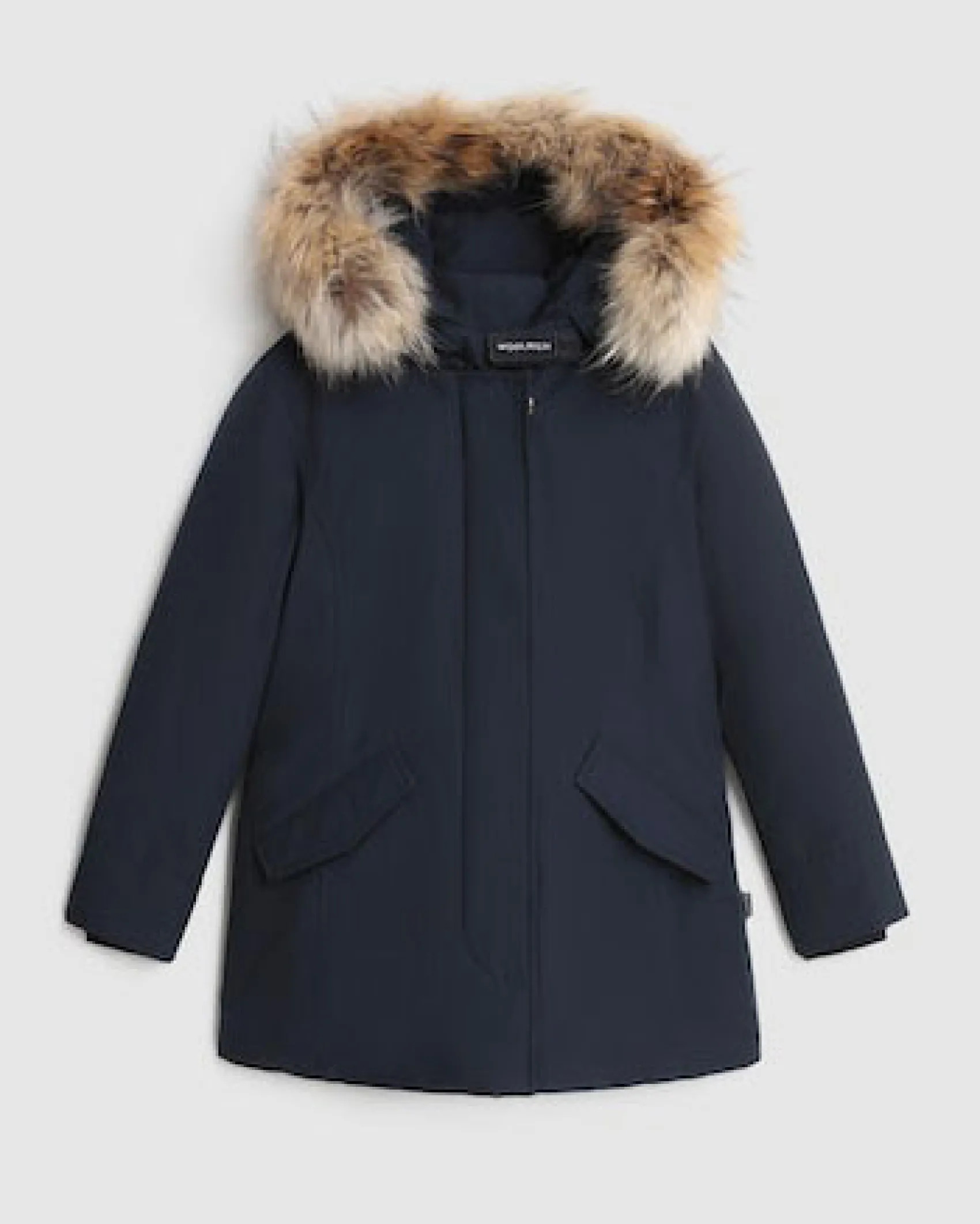 Arctic Parka Woolrich blu con pelliccia racoon staccabile