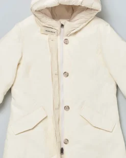 Arctic Parka Woolrich color panna in Ramar con cappuccio fisso