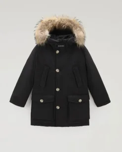 Arctic Parka Woolrich nero in Ramar con cappuccio con pelliccia