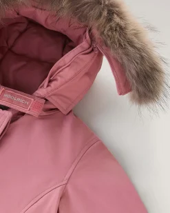 Arctic Parka Woolrich rosa antico con pelliccia racoon staccabile