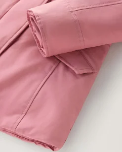Arctic Parka Woolrich rosa antico con pelliccia racoon staccabile