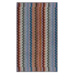 Asciugamano in spugna di cotone velour a fantasia e righe multicolore effetto 3D