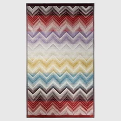 Asciugamano ospite Marea in spugna di cotone a fantasia chevron multicolor
