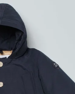 Baby Arctic Parka Woolrich blu con cappuccio e pelliccia staccabili