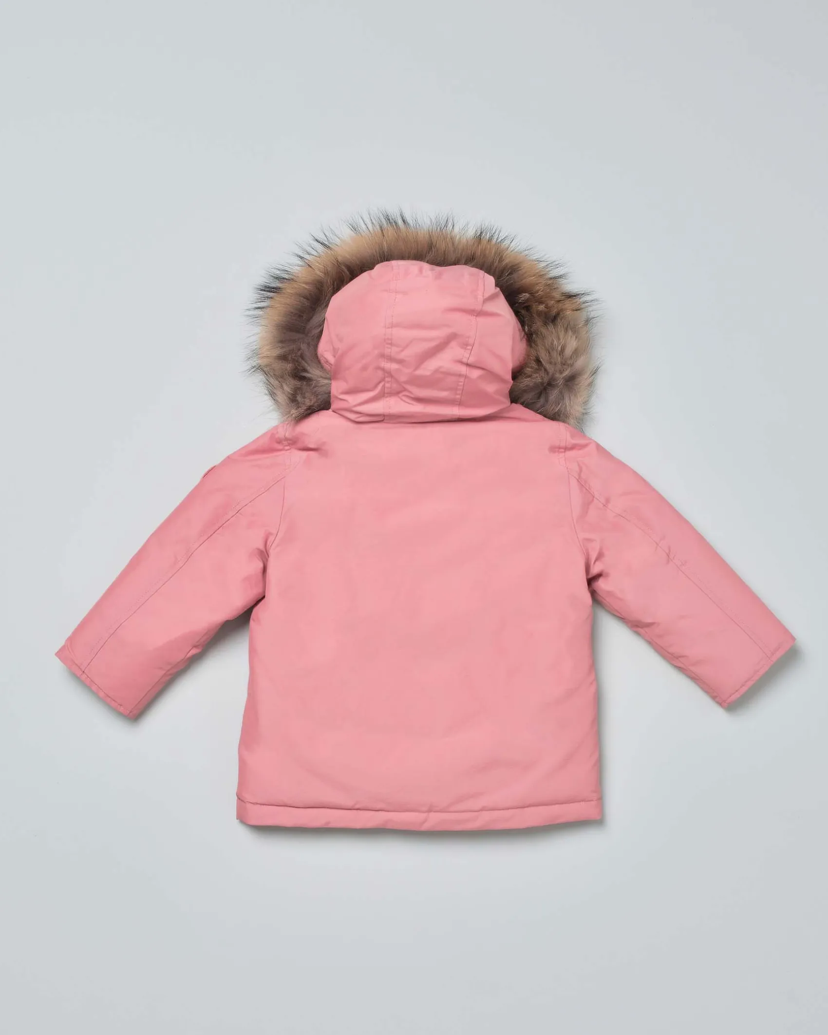 Baby Arctic Parka Woolrich rosa con cappuccio e pelliccia staccabili