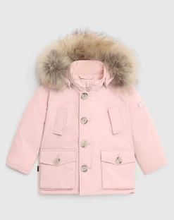 Baby First Parka Woolrich rosa con cappuccio staccabile