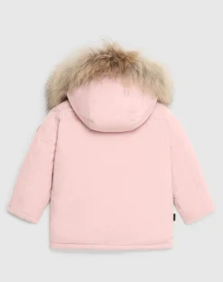 Baby First Parka Woolrich rosa con cappuccio staccabile
