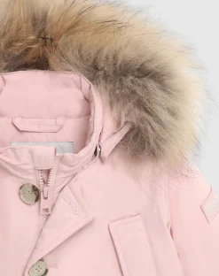 Baby First Parka Woolrich rosa con cappuccio staccabile