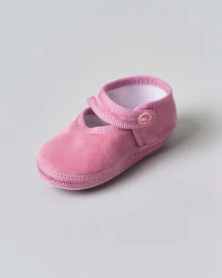 Baby friulane Le Papù in velluto rosa cipria