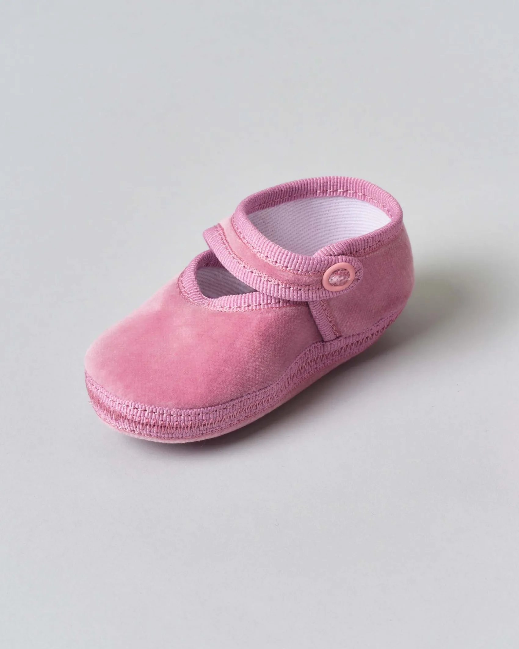 Baby friulane Le Papù in velluto rosa cipria