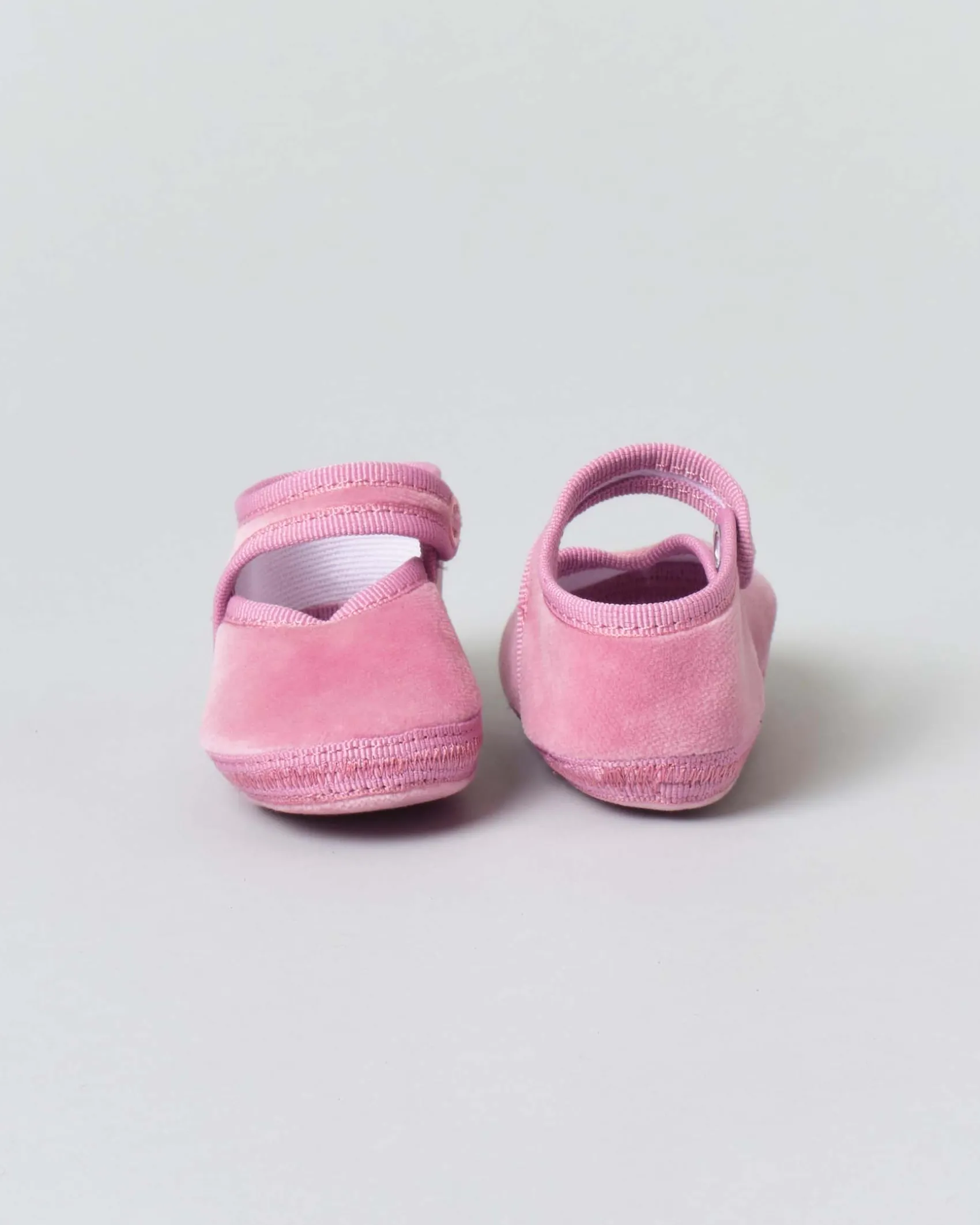 Baby friulane Le Papù in velluto rosa cipria
