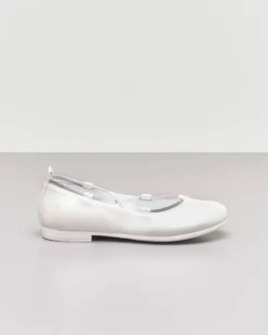 Ballerina bianca da cerimonia in pelle 35-37