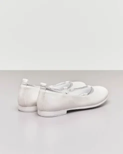 Ballerina bianca da cerimonia in pelle 35-37