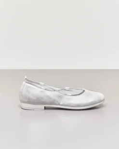 Ballerina da cerimonia in pelle color bianco e argento sfumato 31-34