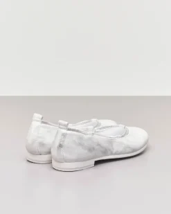 Ballerina da cerimonia in pelle color bianco e argento sfumato 35-38