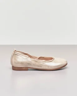 Ballerina da cerimonia in pelle color platino sfumato 32-34