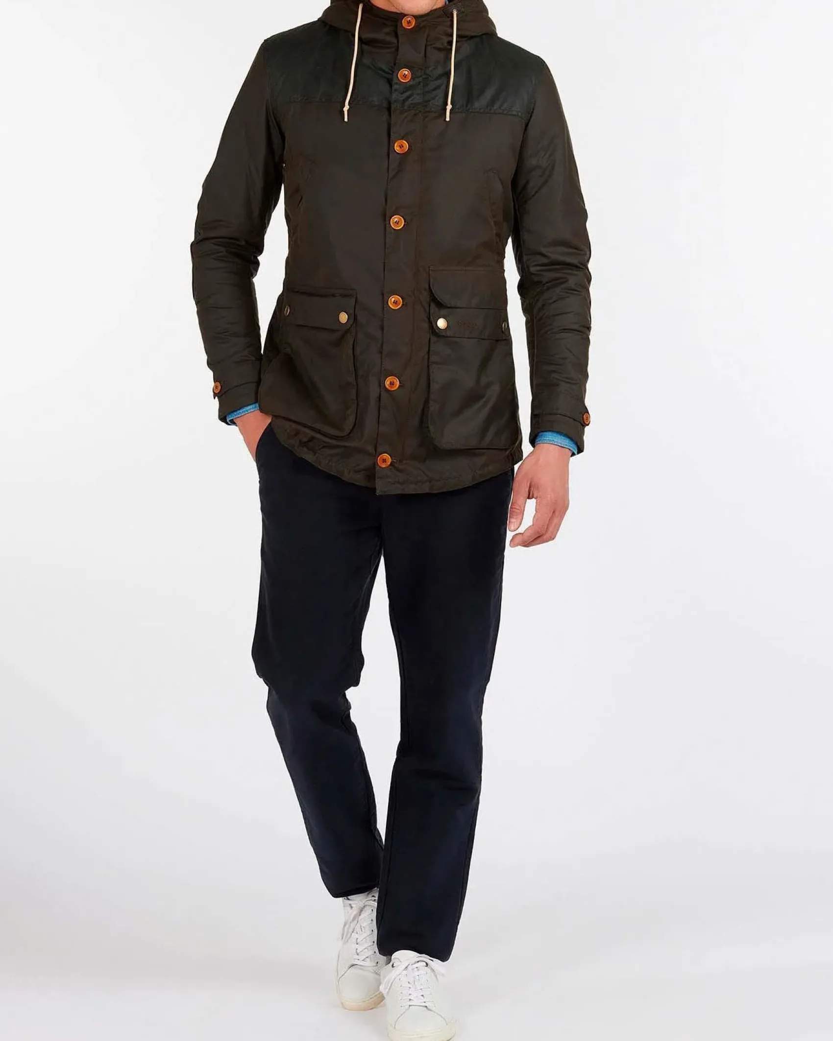 Barbour Game Waxed Cotton Parka verde scuro