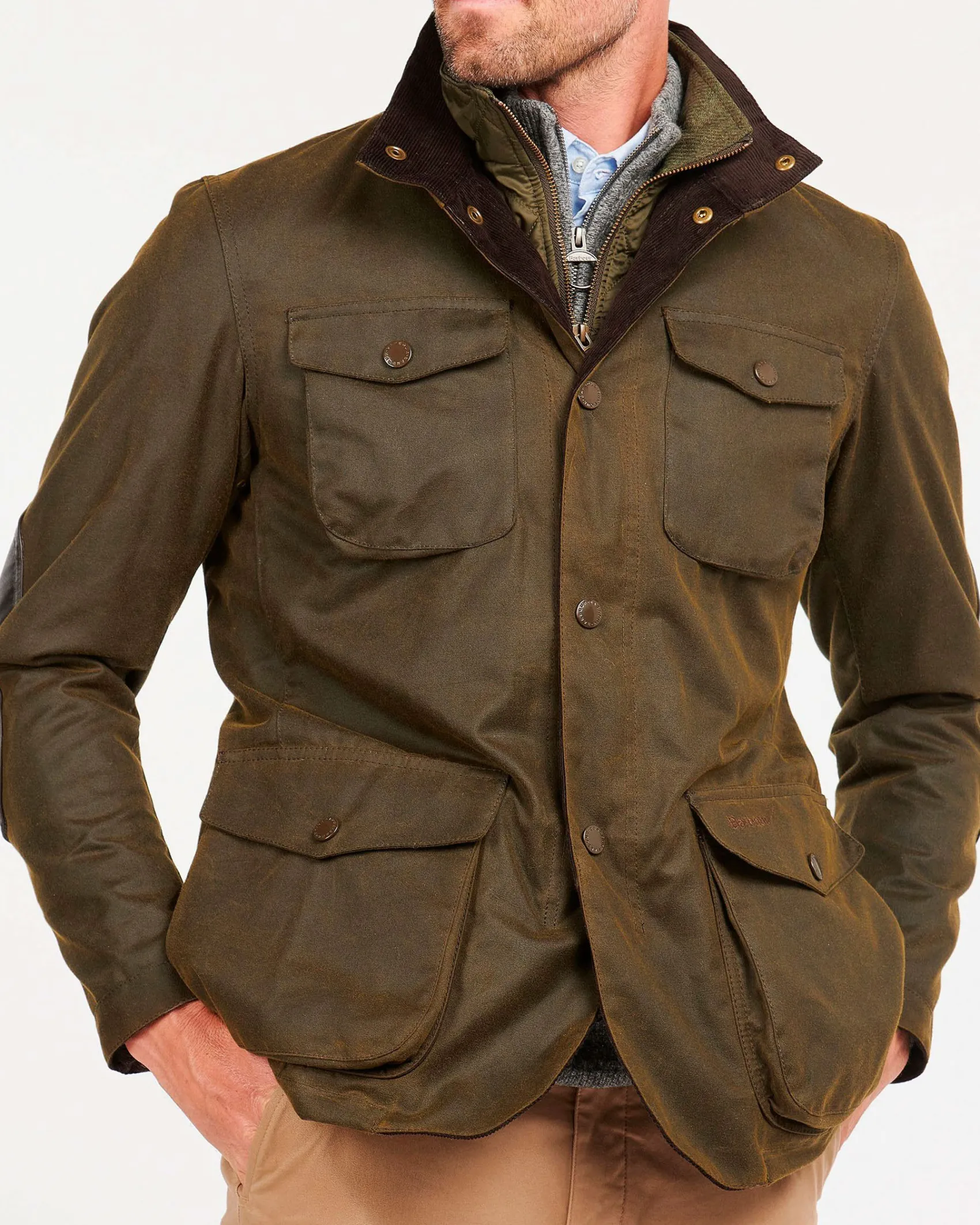 Barbour Ogstone Waxed Cotton verde scuro