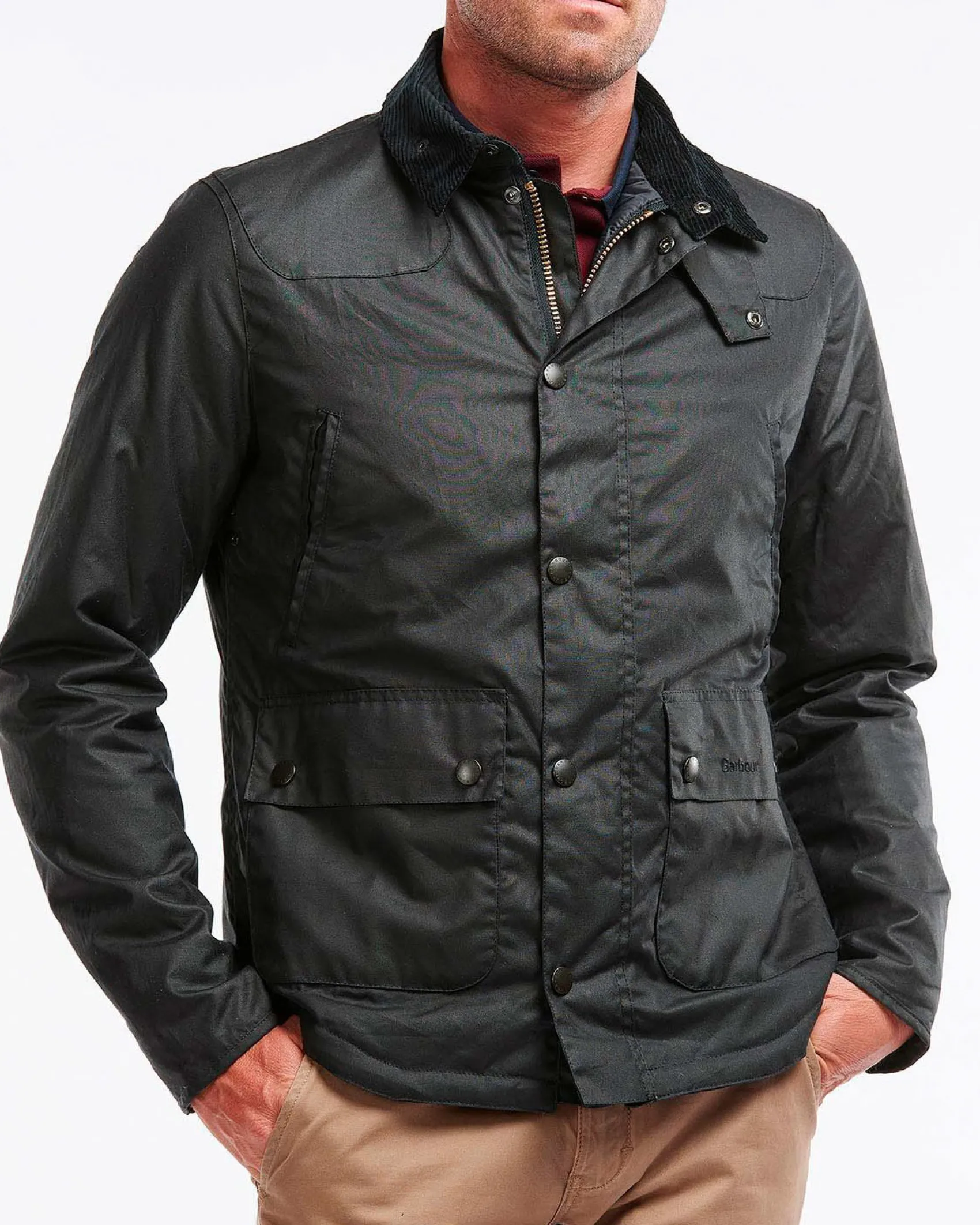 Barbour Reelin Waxed Cotton verde scuro