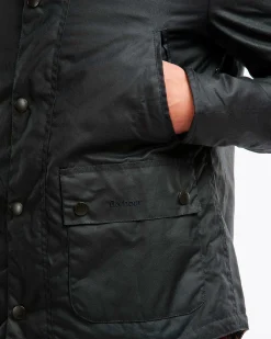 Barbour Reelin Waxed Cotton verde scuro