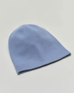 Beanie azzurro in pura lana