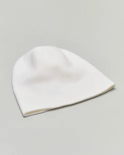 Beanie bianco in pura lana
