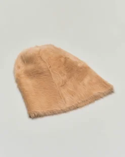 Beanie color cammello in angora
